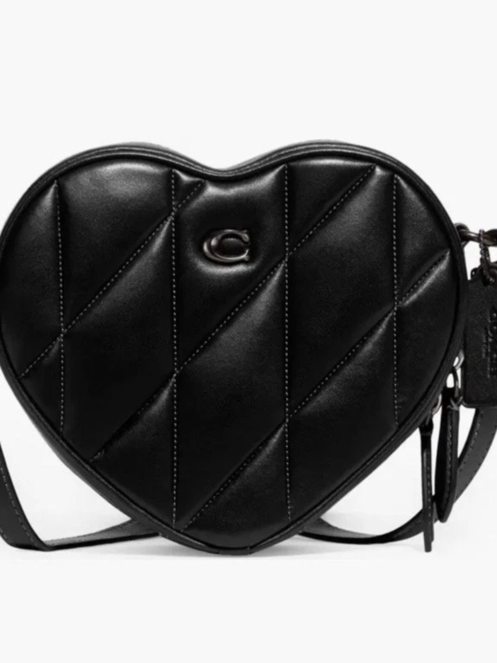 Coach Black Quilted Heart-Shaped Crossbody